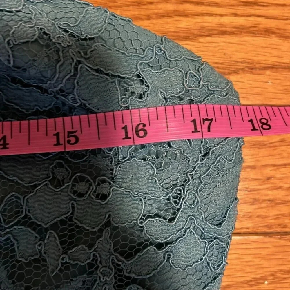 [10]Davids Bridal High Neck Laced Open Back Teal Green Bridesmaid Wedding Dresse - Picture 7 of 10